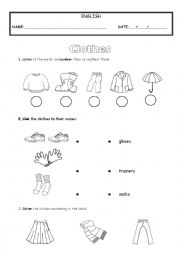 English Worksheet: Clothes