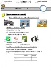 English Worksheet: mid term test n2 for 7th form tunisians students