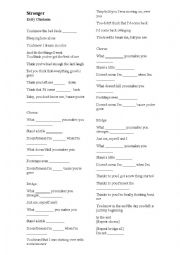 English Worksheet: Stronger - Kelly Clarkson