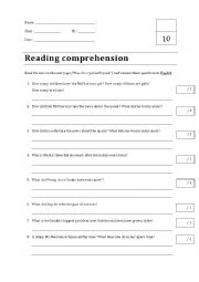 Reading comprehension - Quads