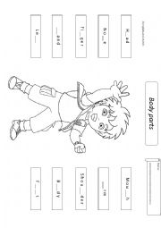 English Worksheet: Body parts