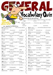 English Worksheet: General Vocabulary Quiz 