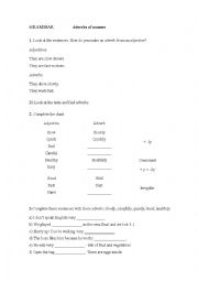 English Worksheet: Adverbs of manner