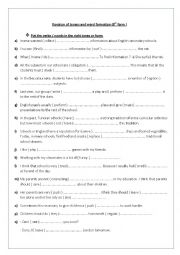 Revision of tenses and word formation ( 8th form)