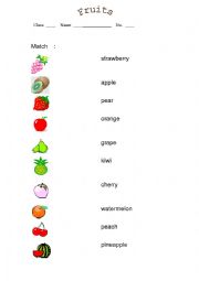 English Worksheet: The very hungry caterpillar_fruit