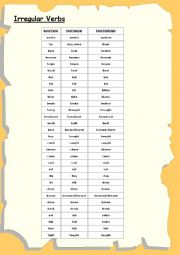 English Worksheet: irregular verbs