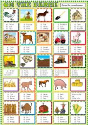 English Worksheet: Farm :multiple choice activity