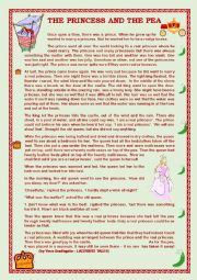 English Worksheet: The Princess and the Pea