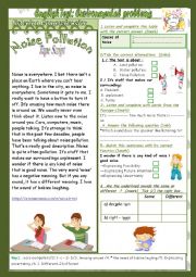 English Worksheet: Environmental Problems:(Mid Term2 9th form): 2Parts: Listening+Language+Key+Link.