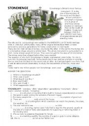 English Worksheet: Stonehenge 