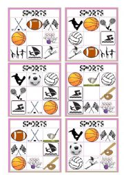 English Worksheet: SPORTS BINGO II