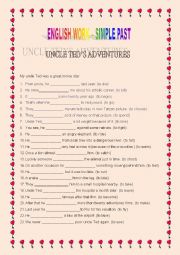 English work Past tense - Uncle Teds adventures