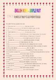 English Worksheet: English work Past tense - Uncle Teds adventures