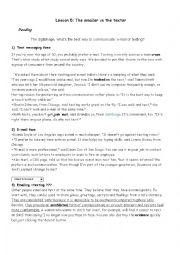 Lesson 5 the emailer vs the texter 2nd year