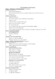 English Worksheet: Speaking Exam Practice for adults