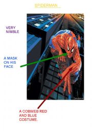 English Worksheet: Spiderman a superhero