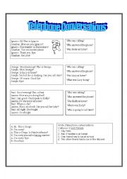 English Worksheet: telephone conversations