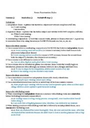 English Worksheet: Some Punctuation Rules