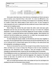 English Worksheet: The evil Millisphore
