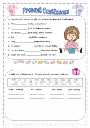 English Worksheet: Present Continuous