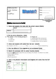 English Worksheet: mid term test n 2 9th form