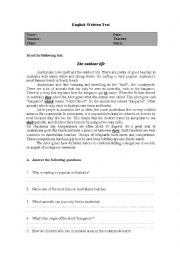 English Worksheet: english written test 