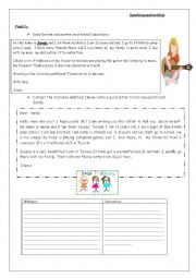 English Worksheet: a letter to a penfriend 