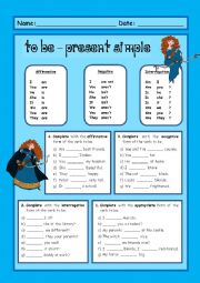 English Worksheet: Verb to be - present simple