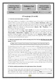 English Worksheet: Ordinary Test