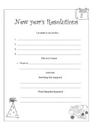 English Worksheet: new years resolution