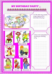 English Worksheet: my birthday party (part2)