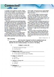 English Worksheet: Pre-, While, and Post- Reading activities with an authentic reading