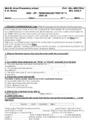 English Worksheet: test