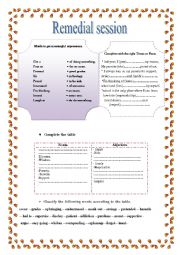 English Worksheet: remedial work