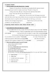 English Worksheet: TEST 9th