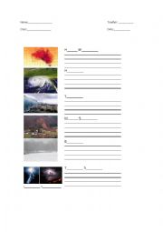 English Worksheet: natural disasters worksheet part 2