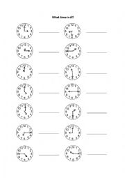 English Worksheet: What time is it?