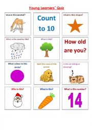 English Worksheet: Young Learners Quiz