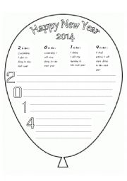 English Worksheet: New years resolutions 