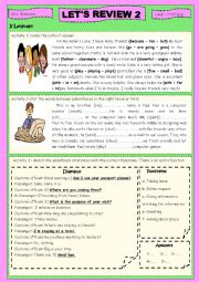English Worksheet: Let�s review 2
