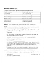 English Worksheet: Modals in the present continuous and present perfect continuous forms