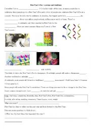 English Worksheet: New Years Eve traditions