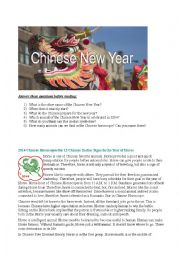 English Worksheet: The Chinese horoscope