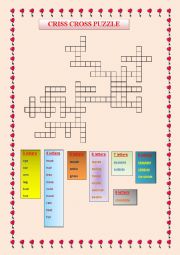 English Worksheet: Criss cross puzzle