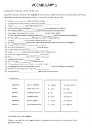 English Worksheet: advanced vocab