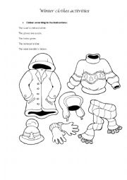 English Worksheet: winter clothes