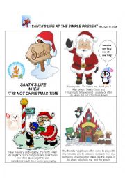 English Worksheet: Santas life at the simple present - minibook and exercises
