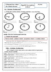 English Worksheet: Englih Secondary School