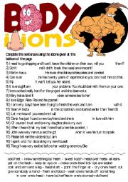 English Worksheet: Idioms Series-Body idioms exercise