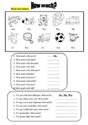 English Worksheet: How Much? 